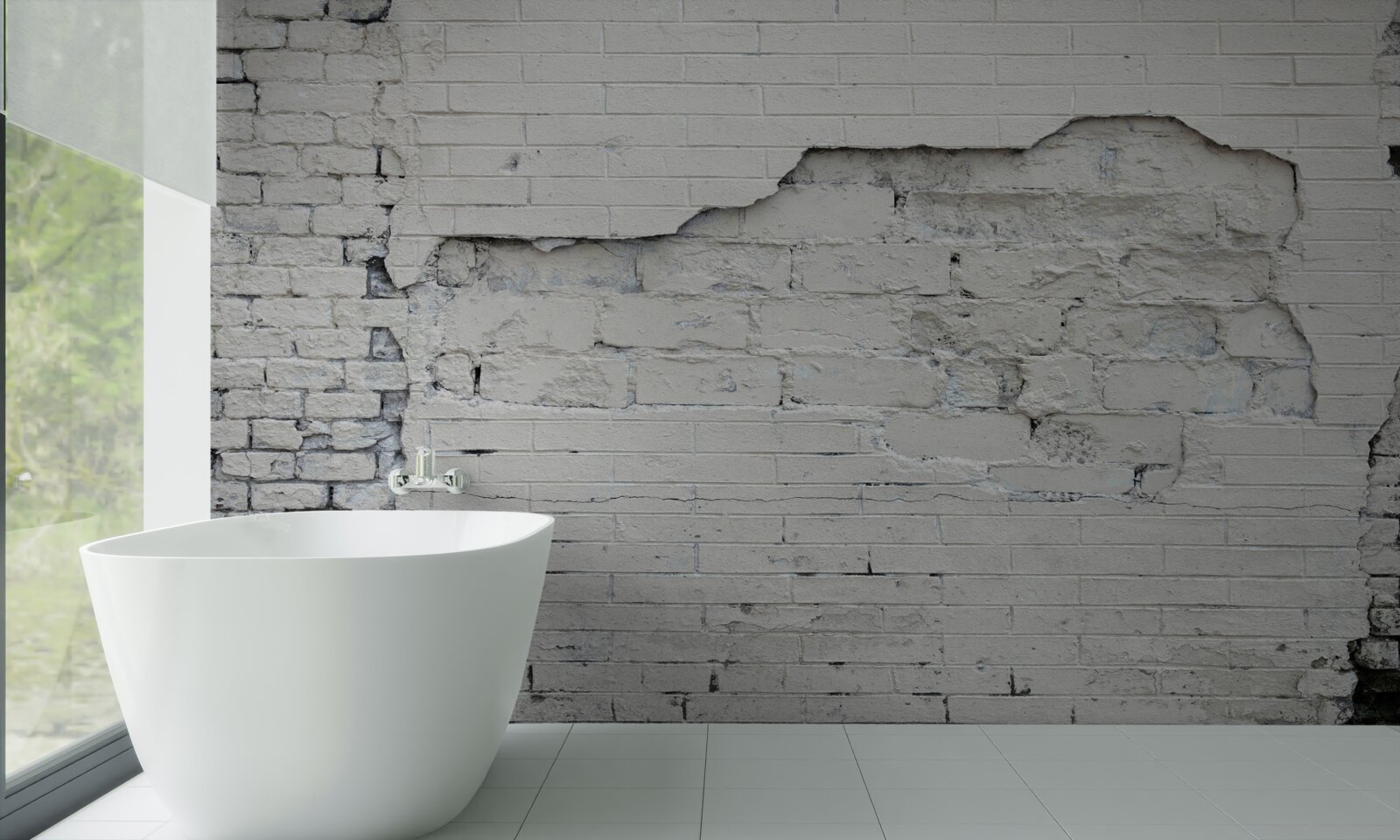 Fototapet piatră gri și zid de cărămidă