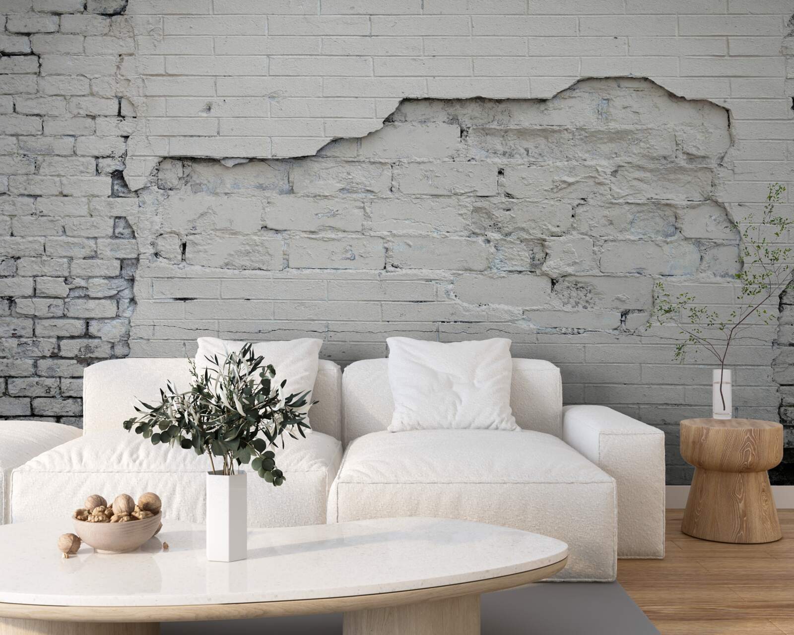 Fototapet piatră gri și zid de cărămidă