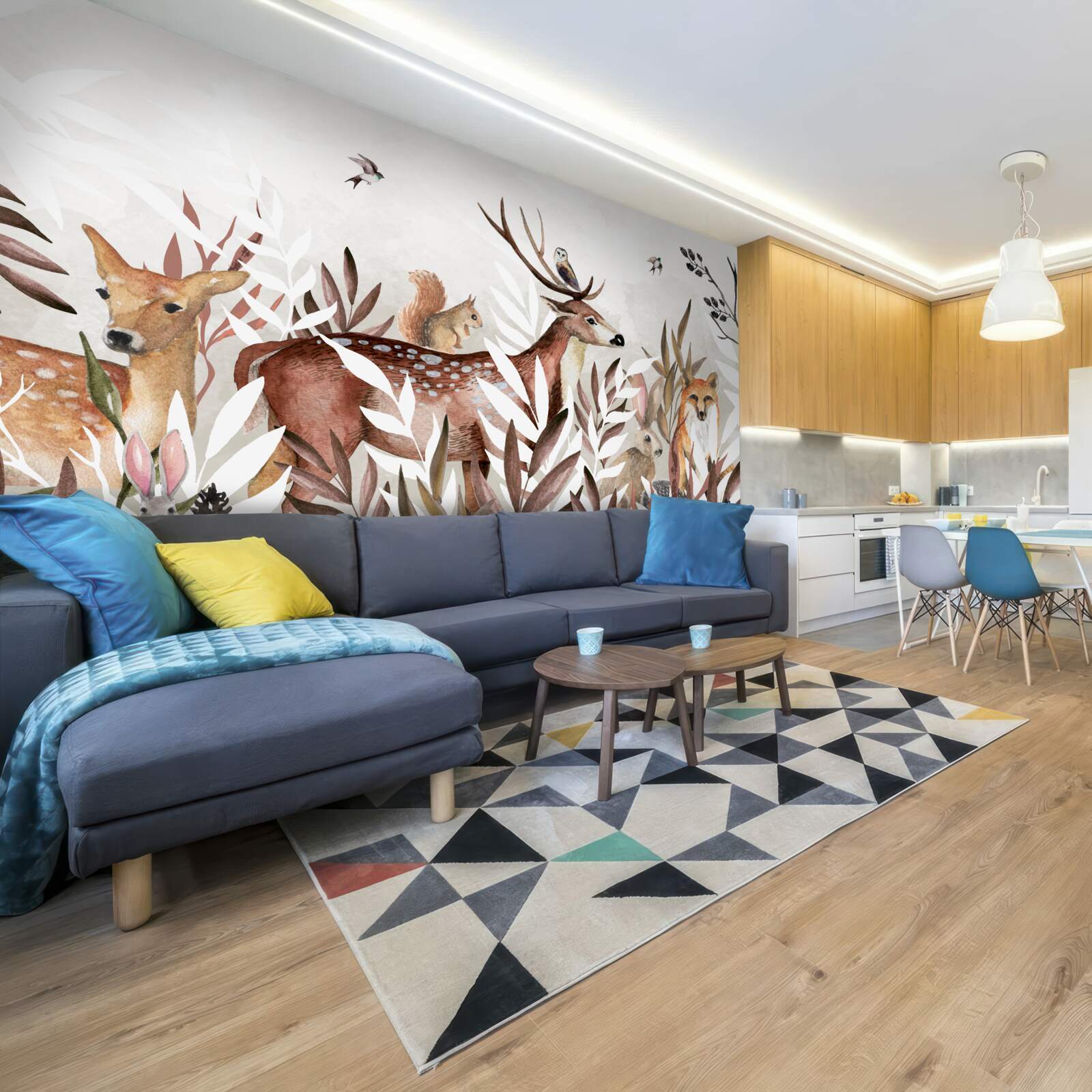 Fototapet locuitori ai pădurilor și plante