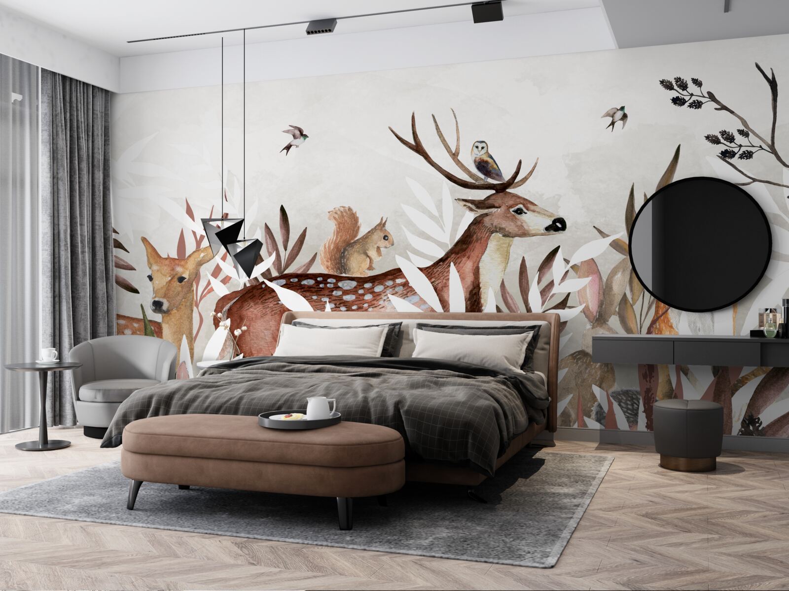 Fototapet locuitori ai pădurilor și plante