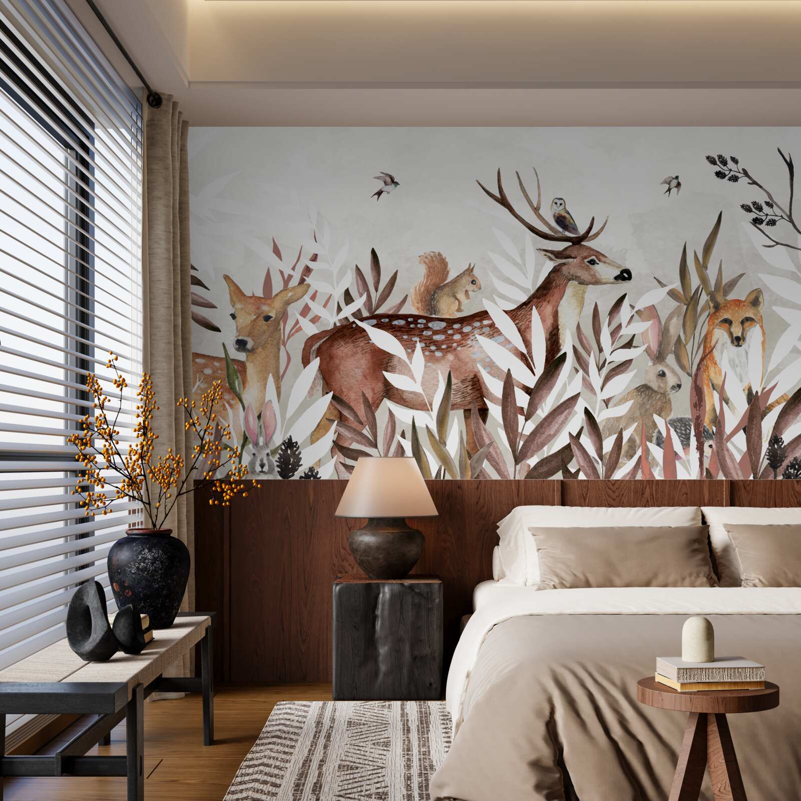 Fototapet locuitori ai pădurilor și plante