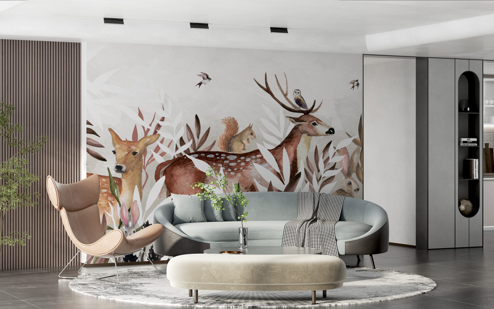 Fototapet locuitori ai pădurilor și plante