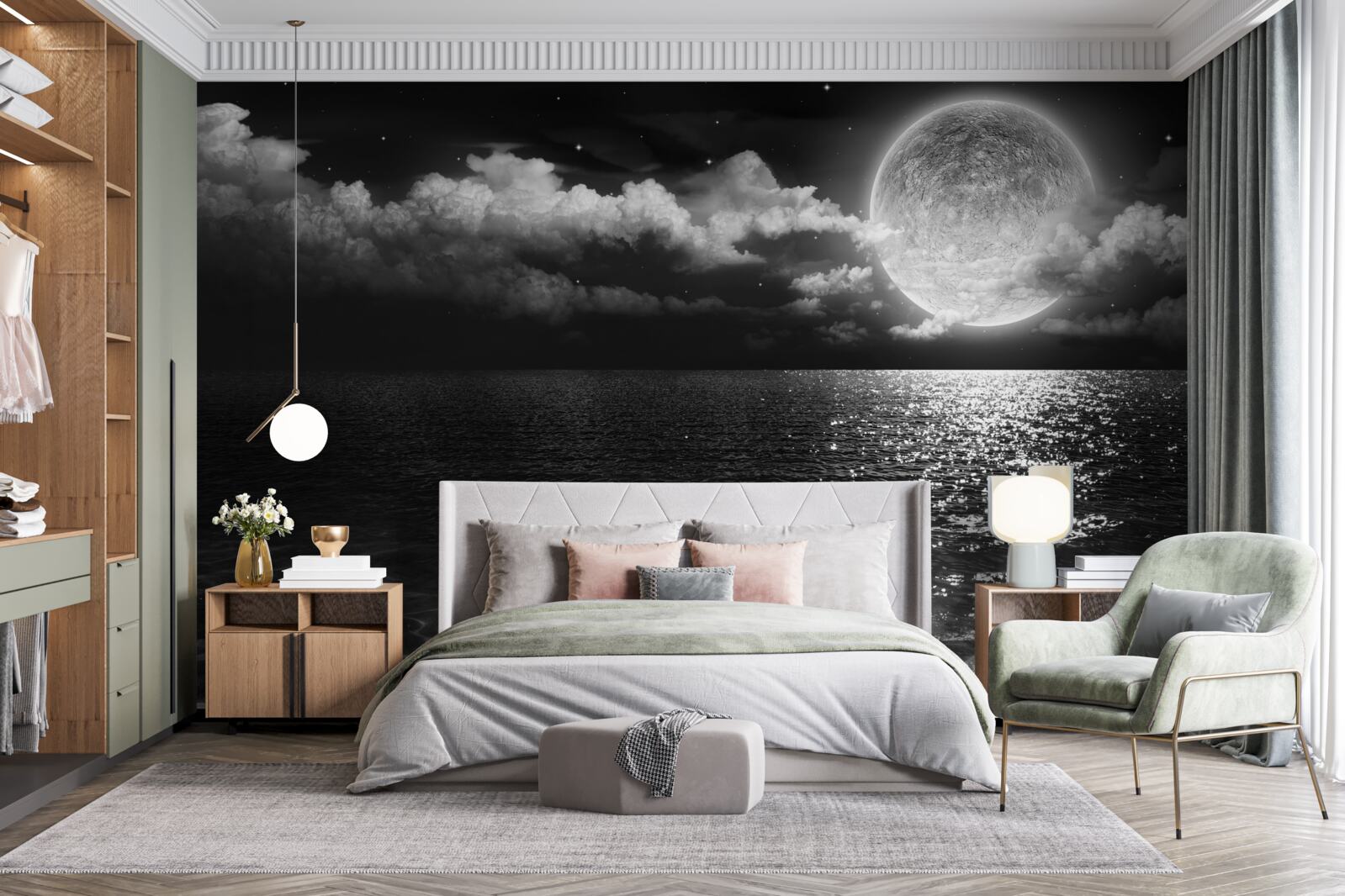 Fototapet țărm calm noaptea