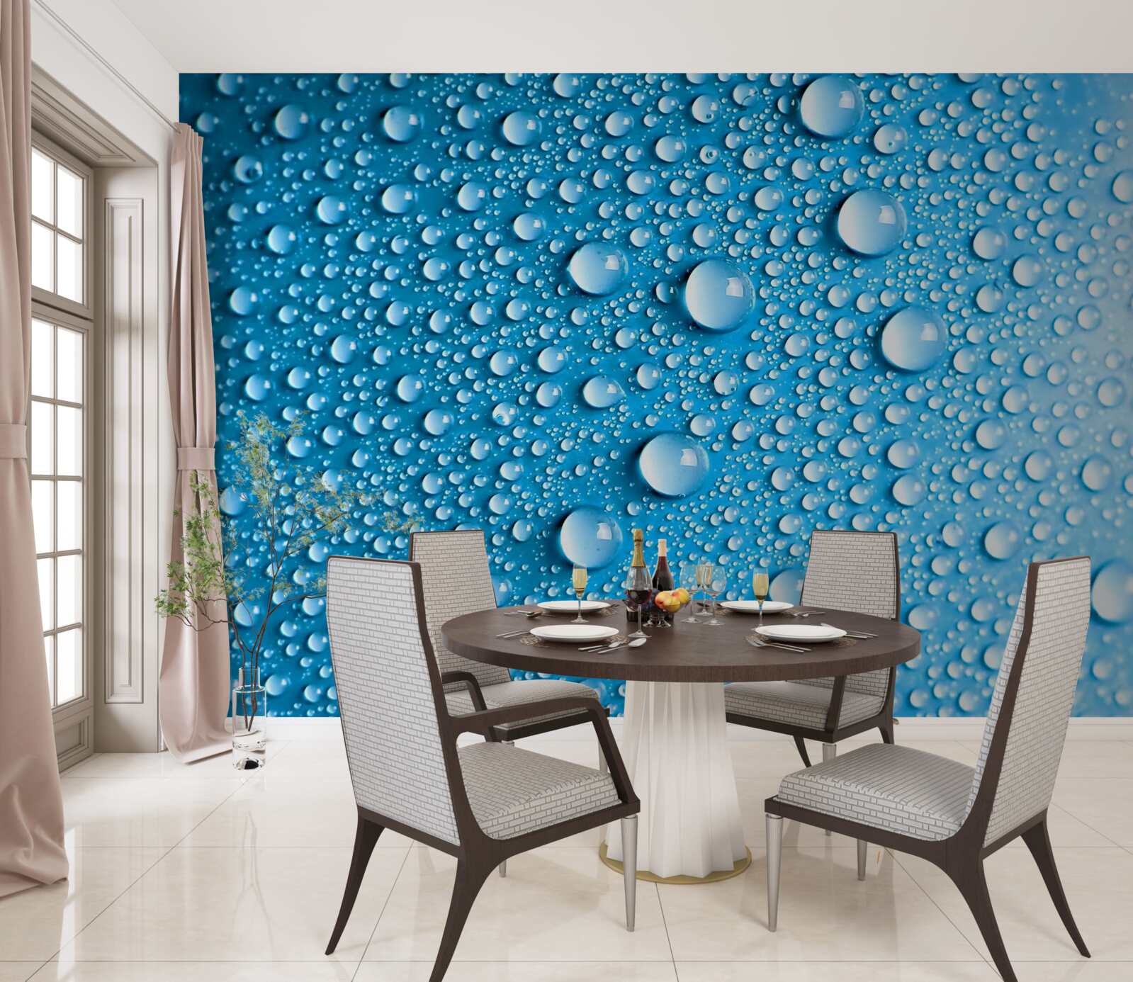 Fototapet picături mari pe un fundal albastru