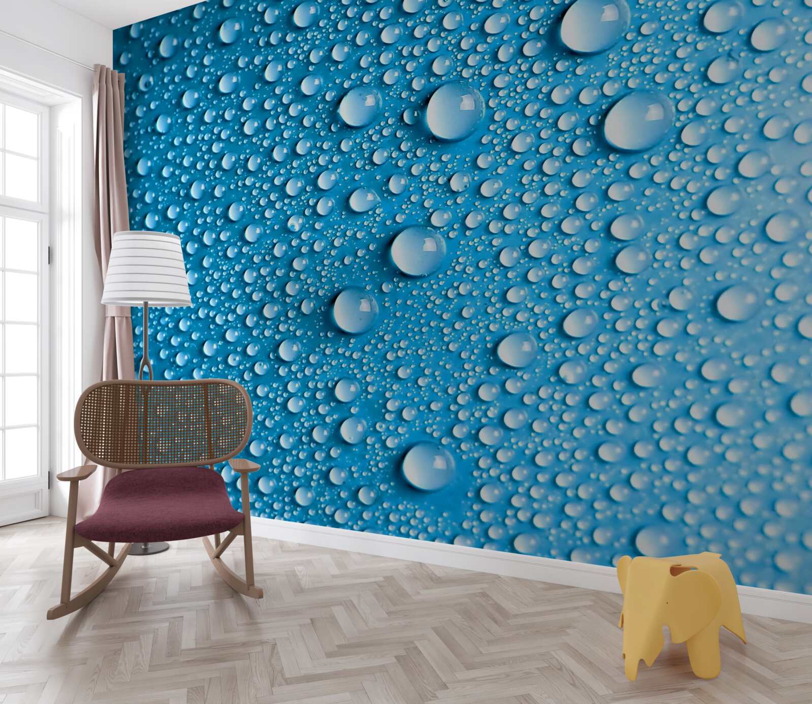 Fototapet picături mari pe un fundal albastru