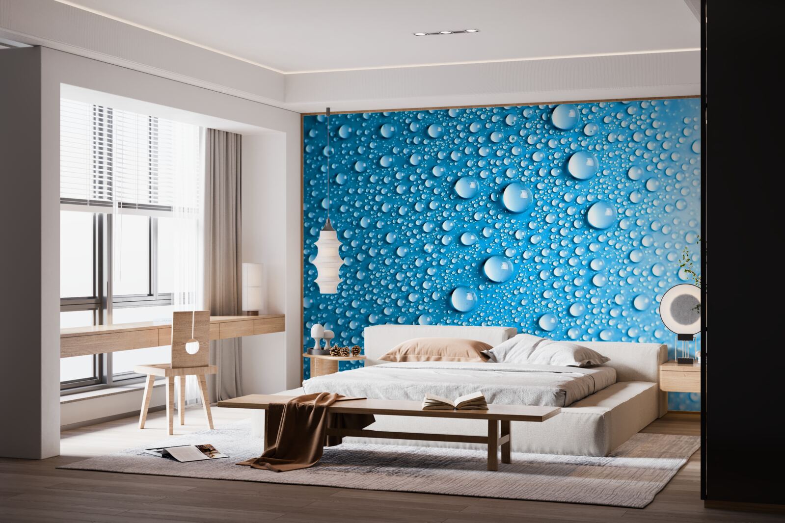 Fototapet picături mari pe un fundal albastru