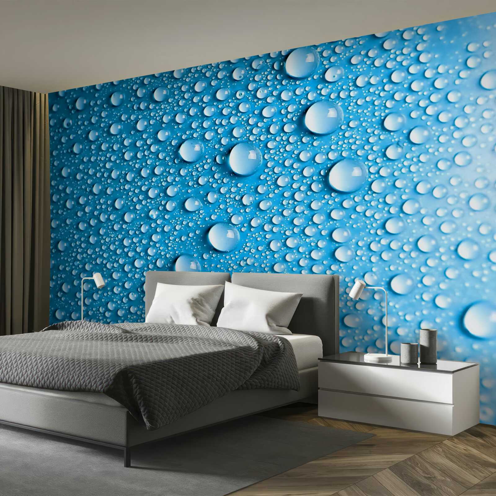 Fototapet picături mari pe un fundal albastru