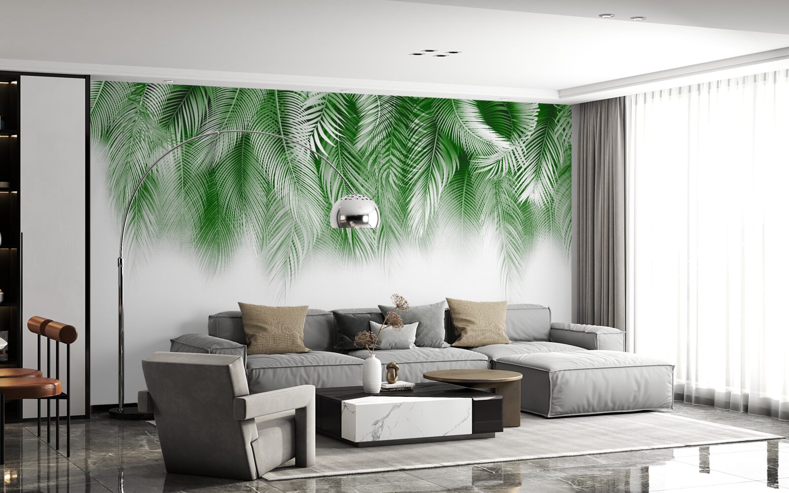 Fototapet frunze de ferigă verde deschis