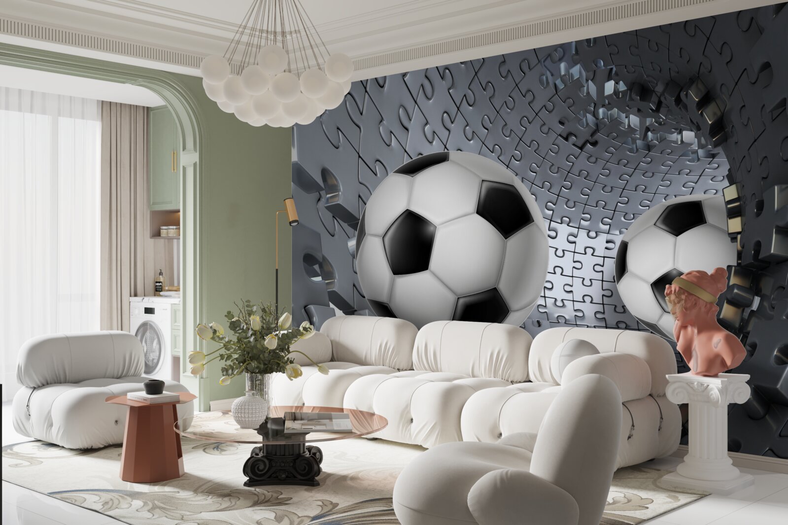 Fototapet bile și puzzle-uri