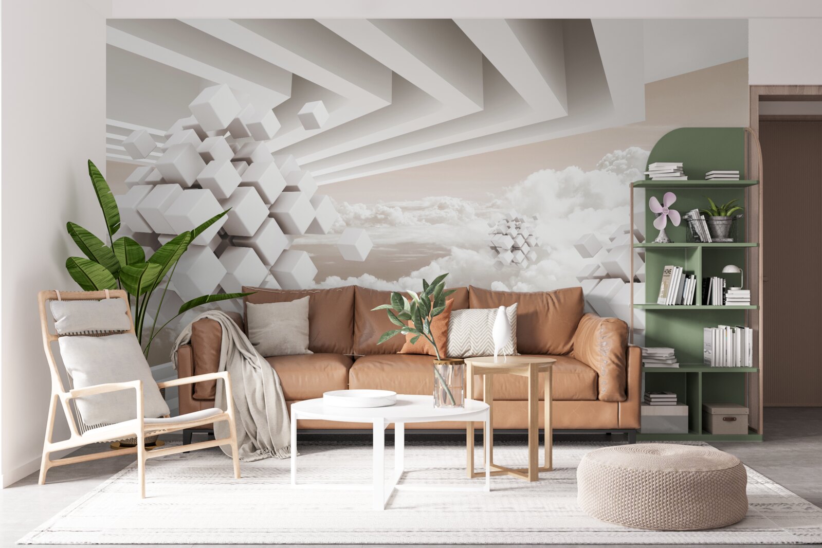 Fototapet nori 3d pe o suprafață luminoasă