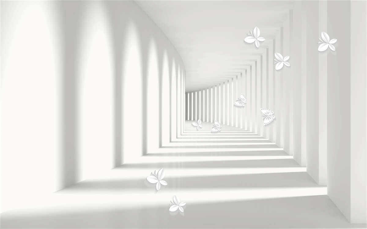 Fototapet un coridor care se retrage în infinit