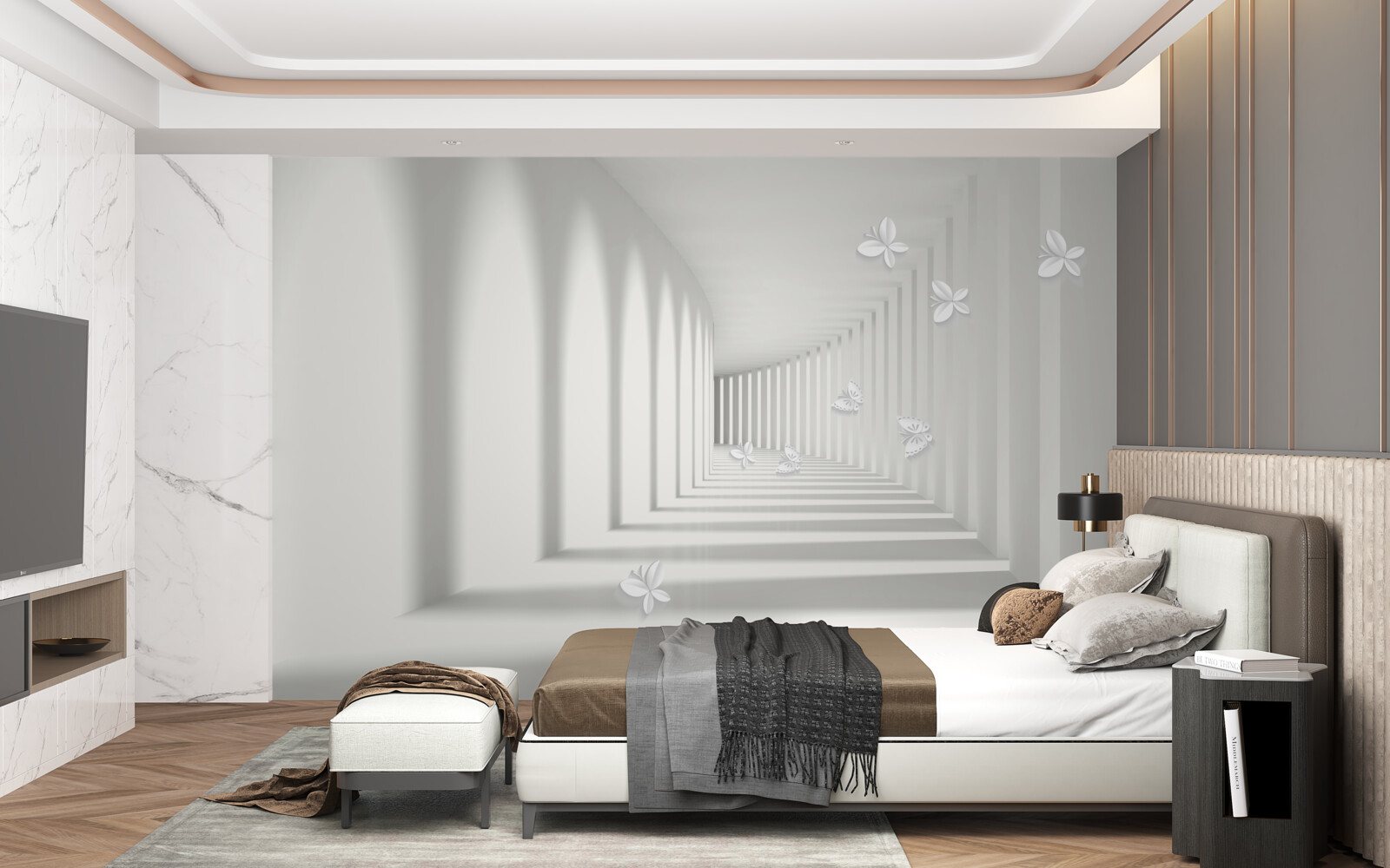 Fototapet un coridor care se retrage în infinit