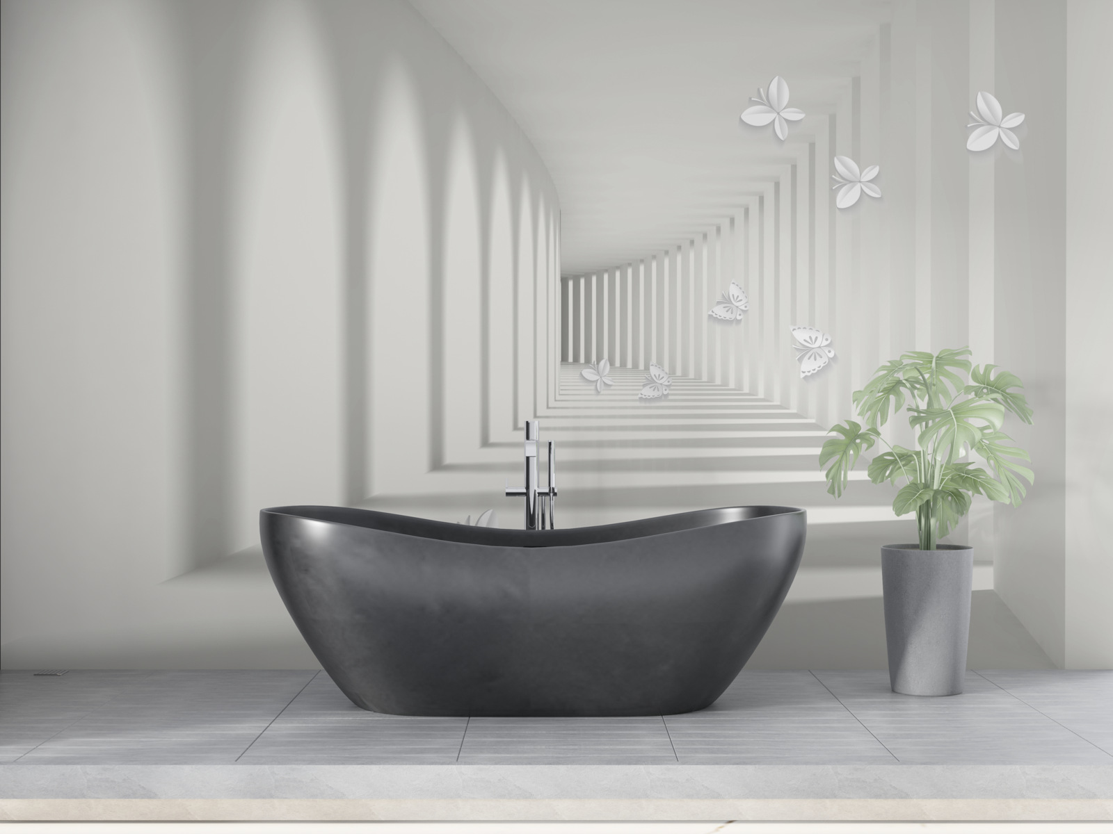 Fototapet un coridor care se retrage în infinit