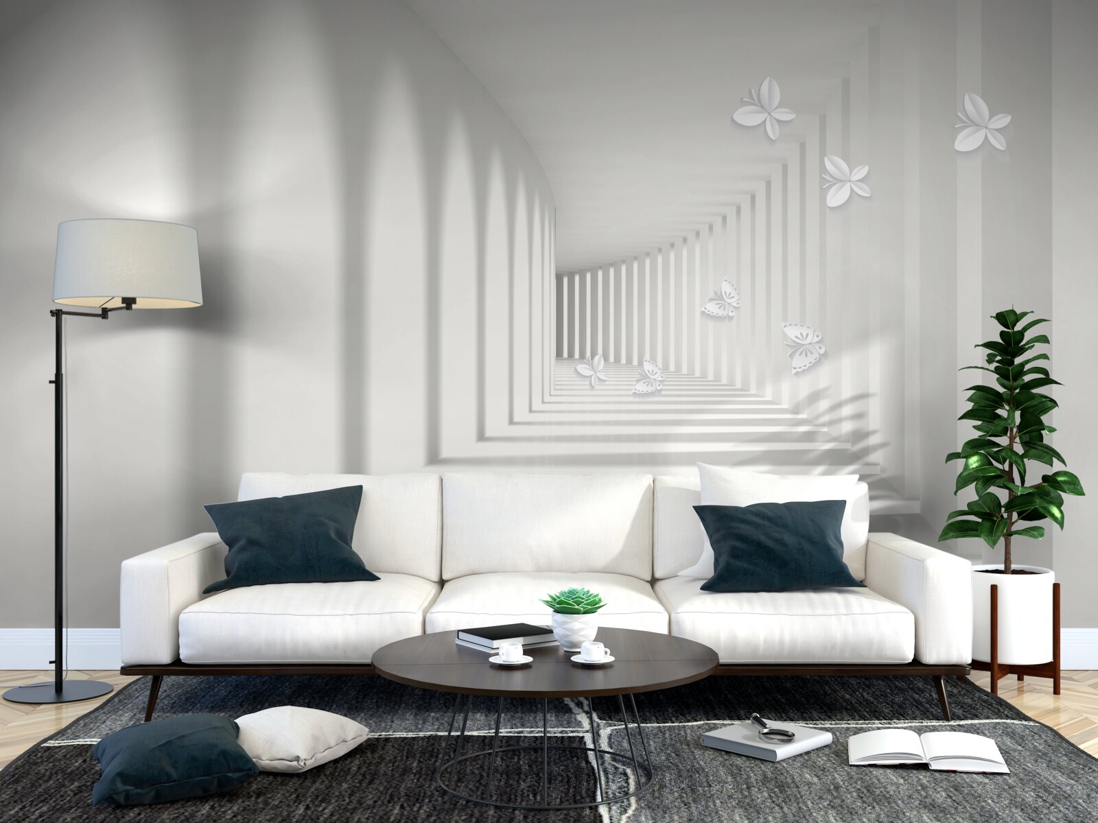 Fototapet un coridor care se retrage în infinit