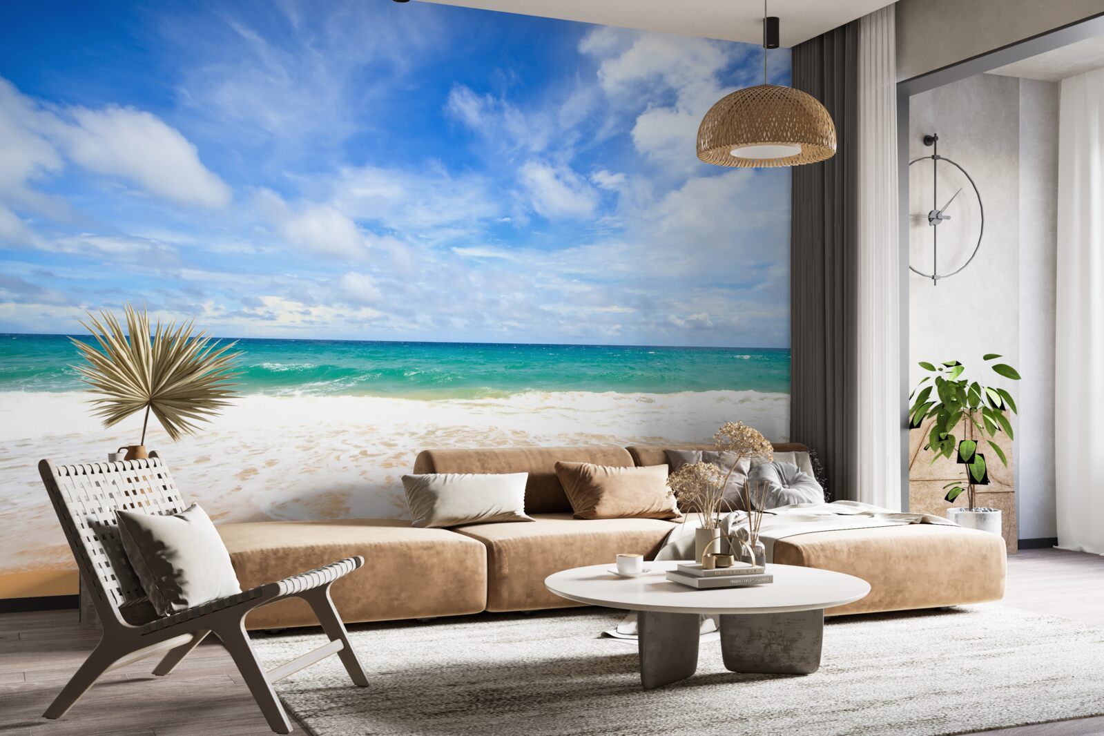 Fototapet întinderi albastre nesfârșite de ocean și țărm