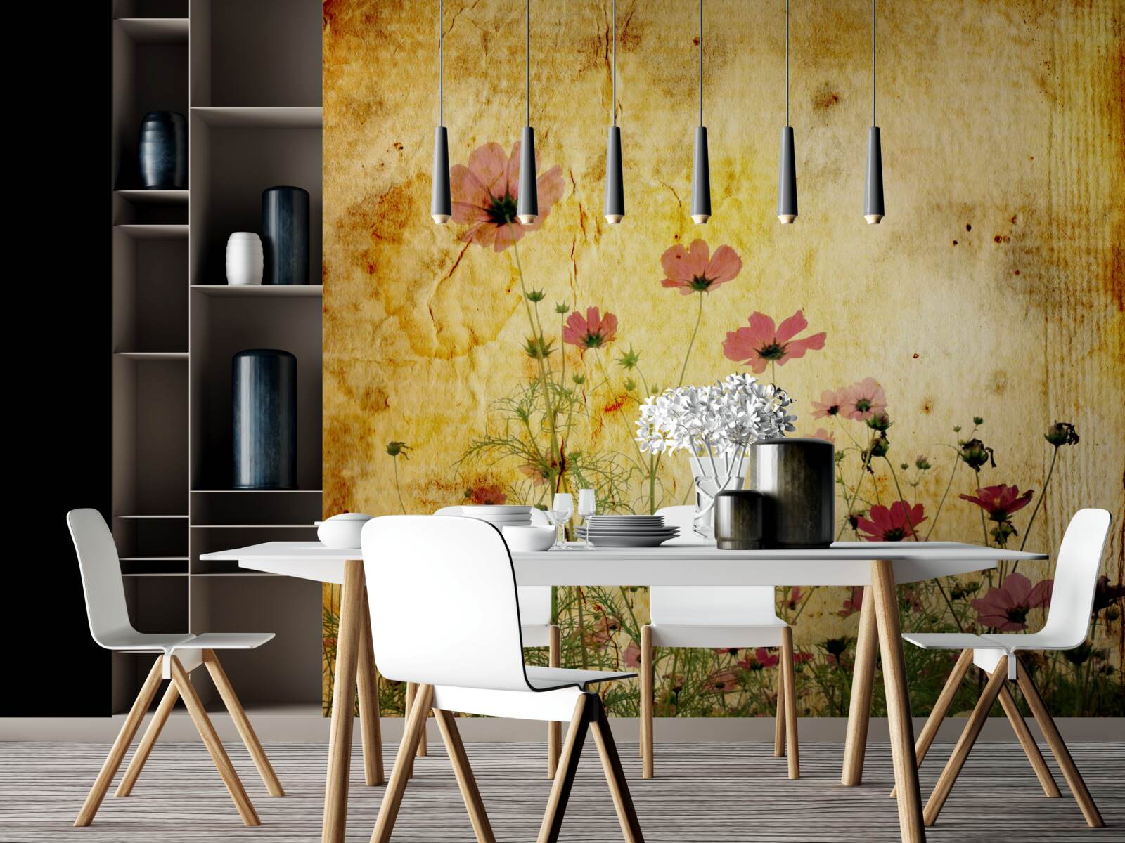 Fototapet pajiște presărată cu maci