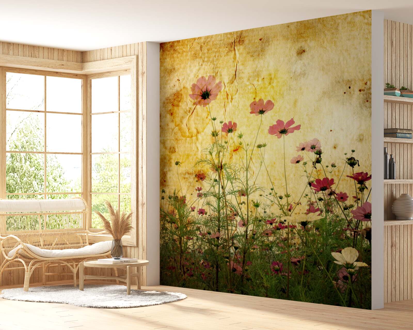 Fototapet pajiște presărată cu maci