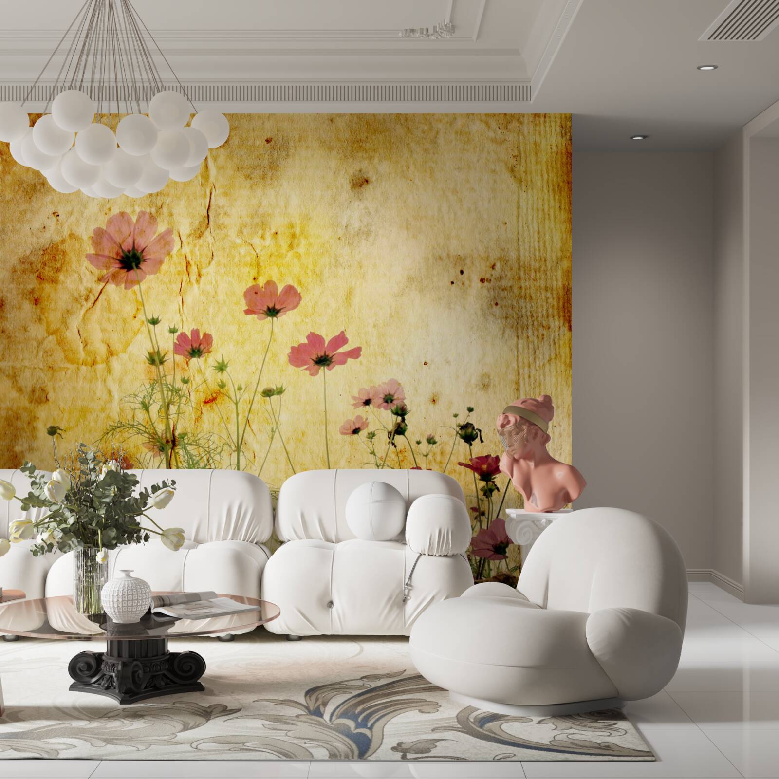 Fototapet pajiște presărată cu maci