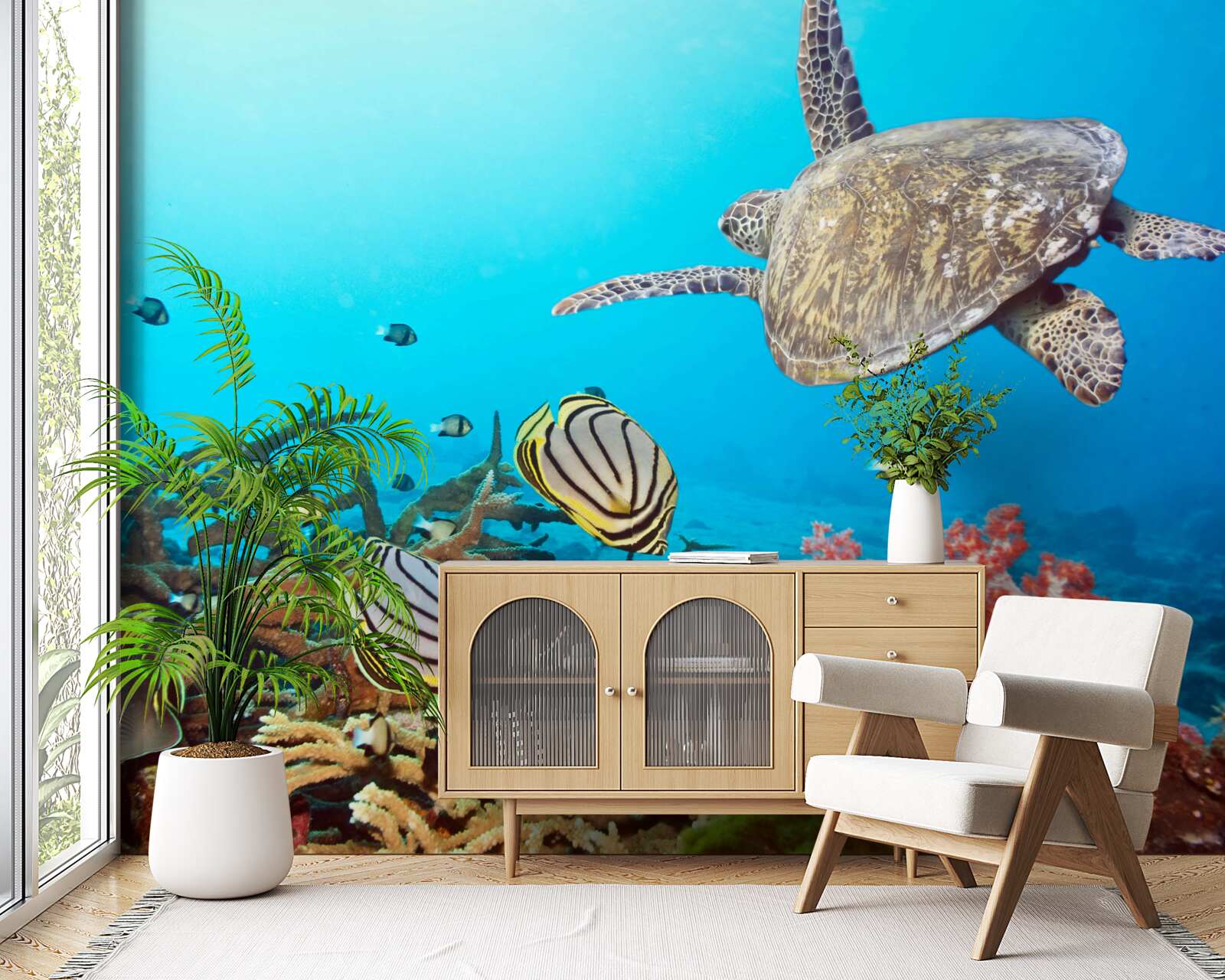 Fototapet locuitorii de la suprafața apei albastre adânci