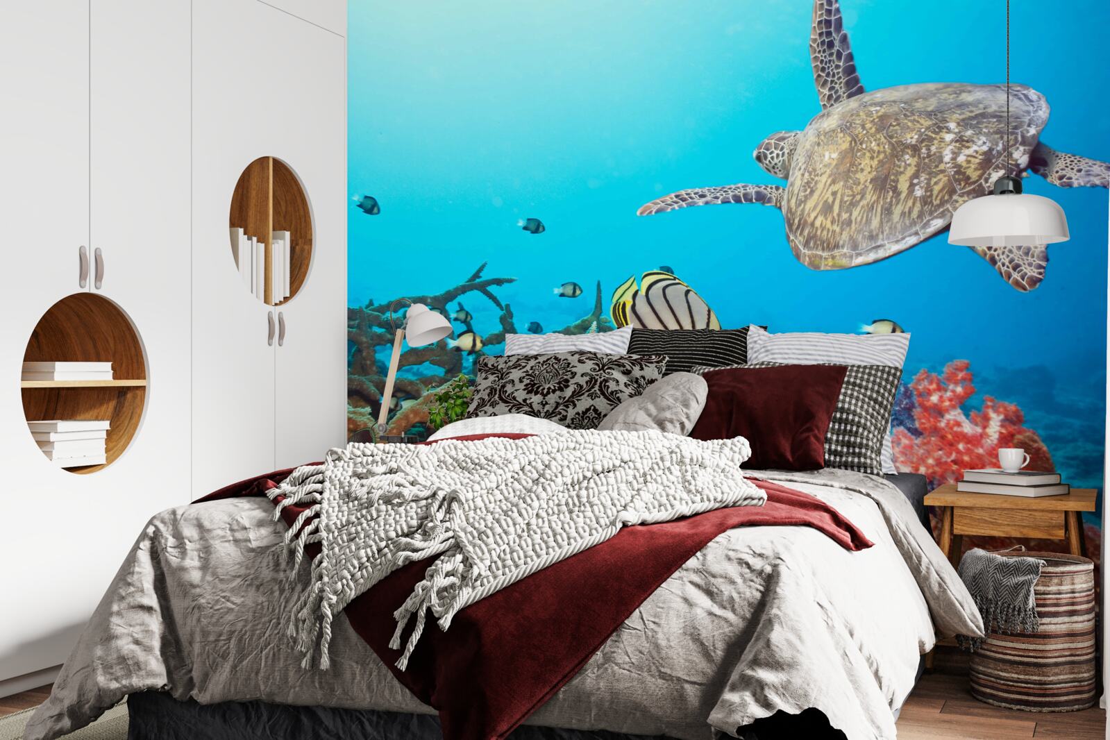 Fototapet locuitorii de la suprafața apei albastre adânci