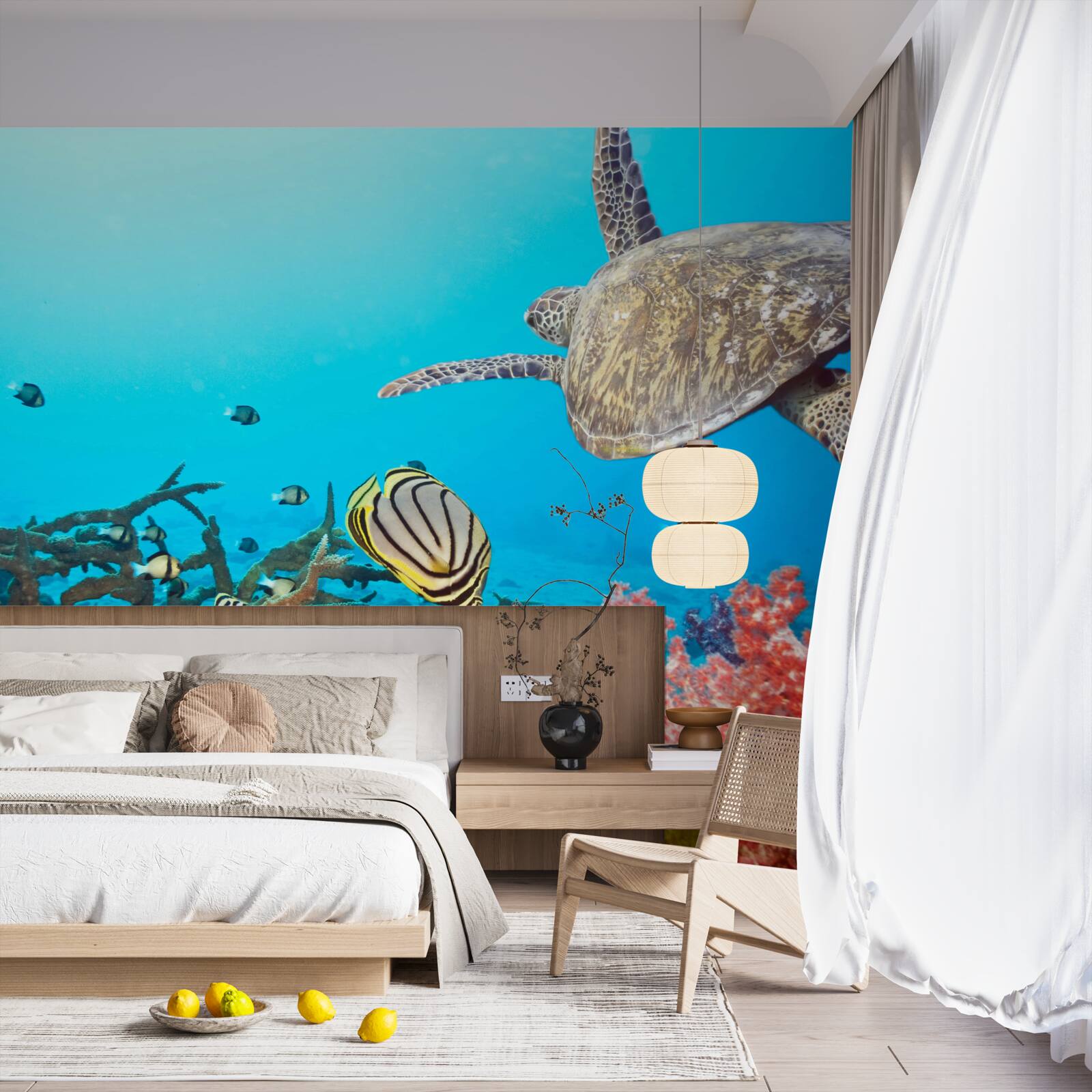 Fototapet locuitorii de la suprafața apei albastre adânci