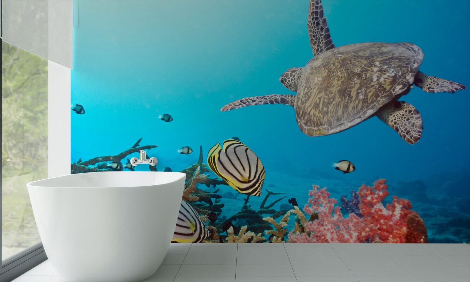 Fototapet locuitorii de la suprafața apei albastre adânci