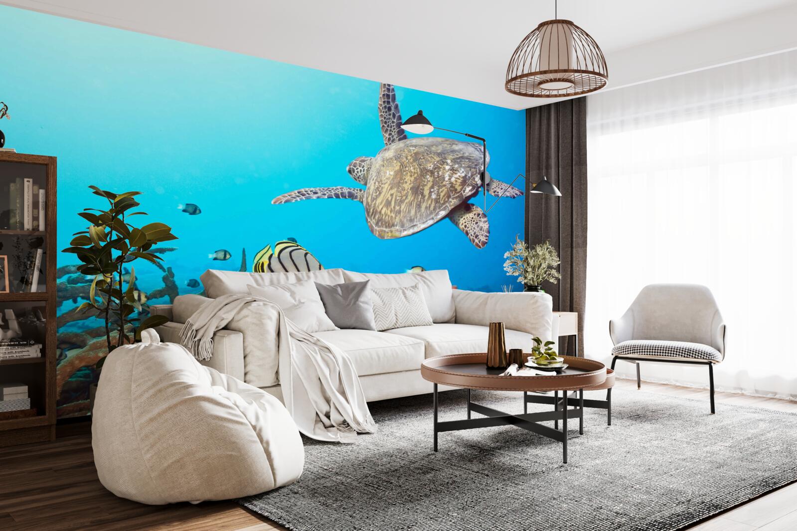 Fototapet locuitorii de la suprafața apei albastre adânci