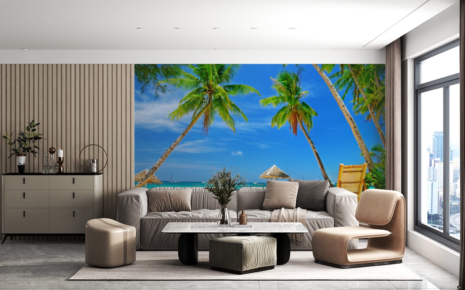 Fototapet o bucată liniștită de paradis lângă țărm