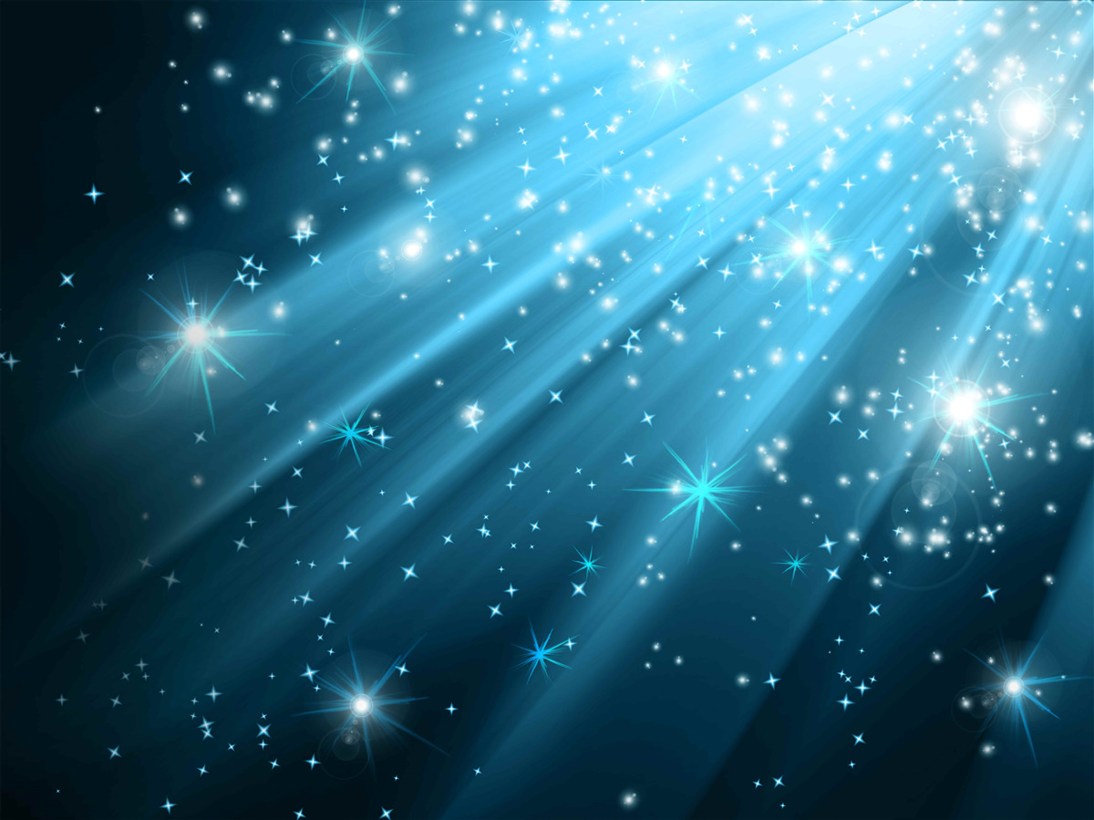 Fototapet Raze de lună strălucitoare pe un cer presărat cu stele