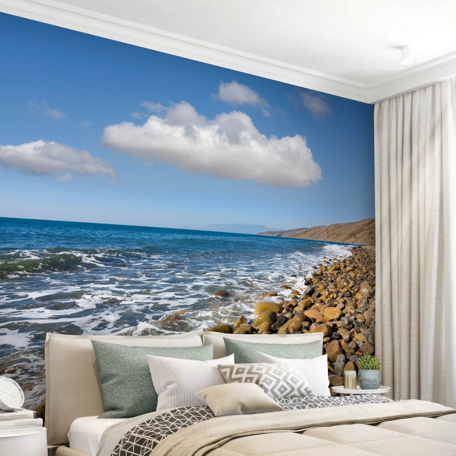 Fototapet ape repezi de pe țărmul stâncos