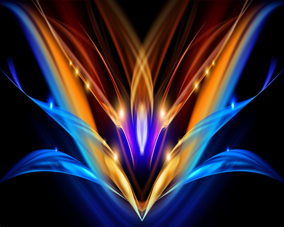 Fototapet lotus în întuneric într-un stil abstract