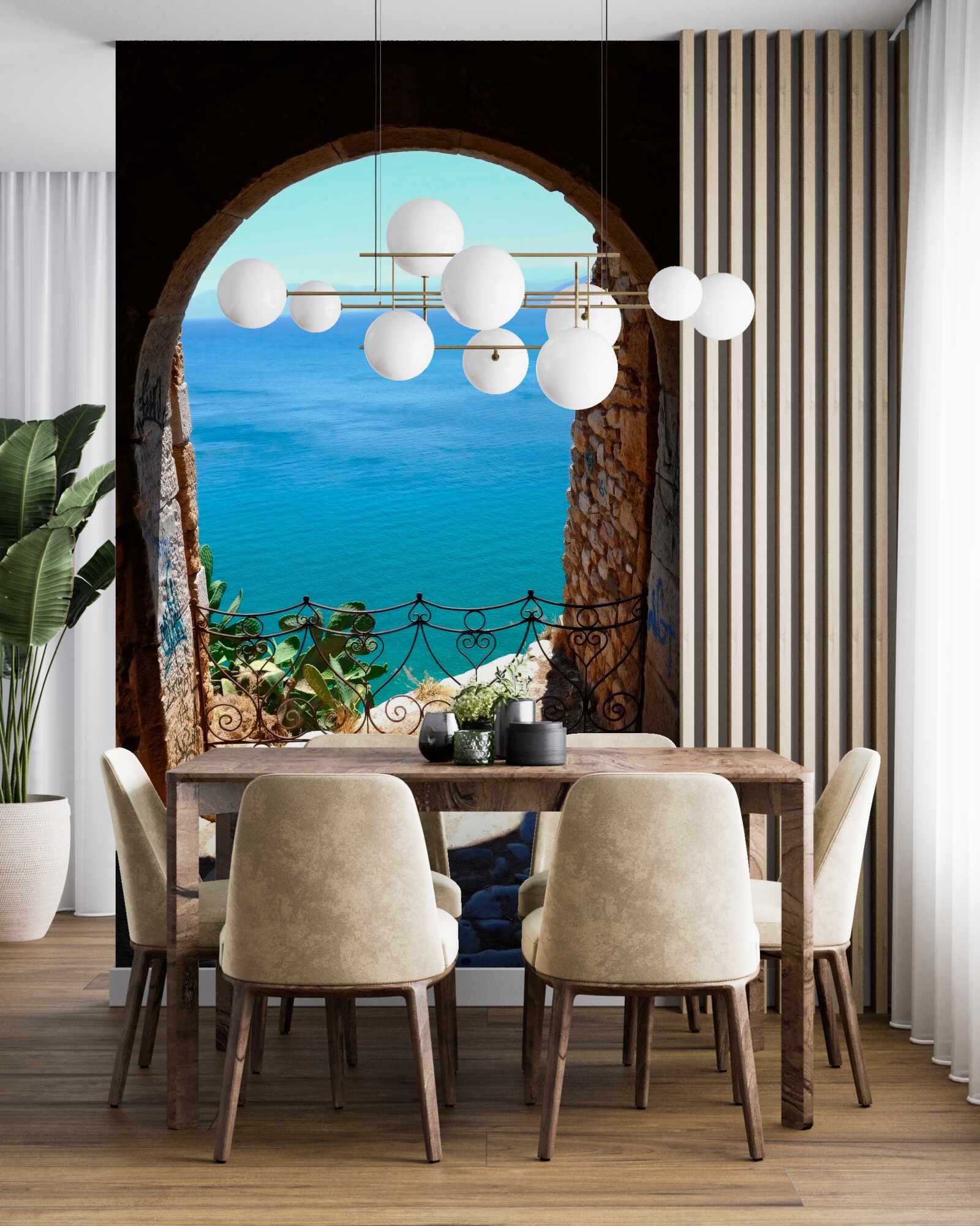 Fototapet arc de piatră care duce la mare