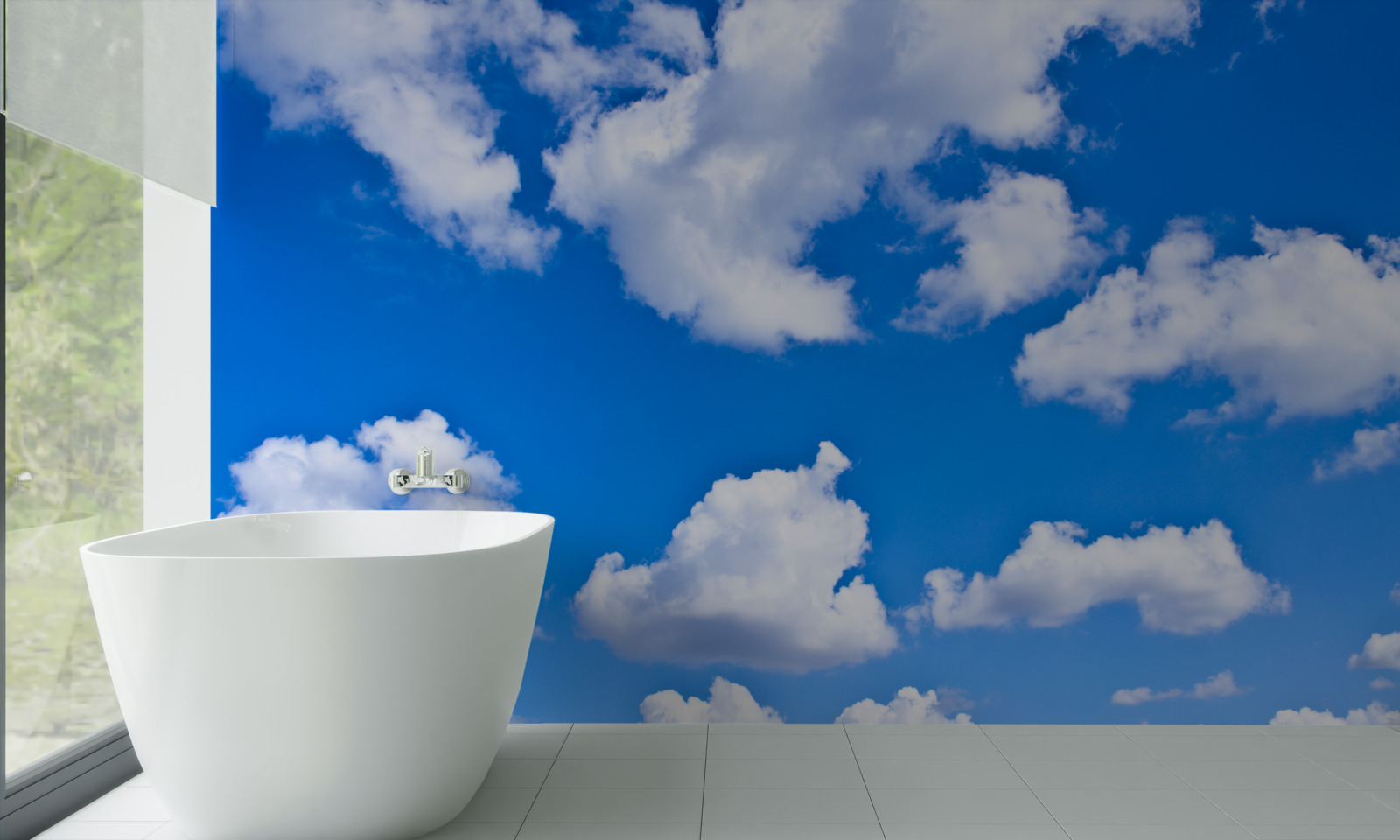 Fototapet nori plutind pe cerul albastru