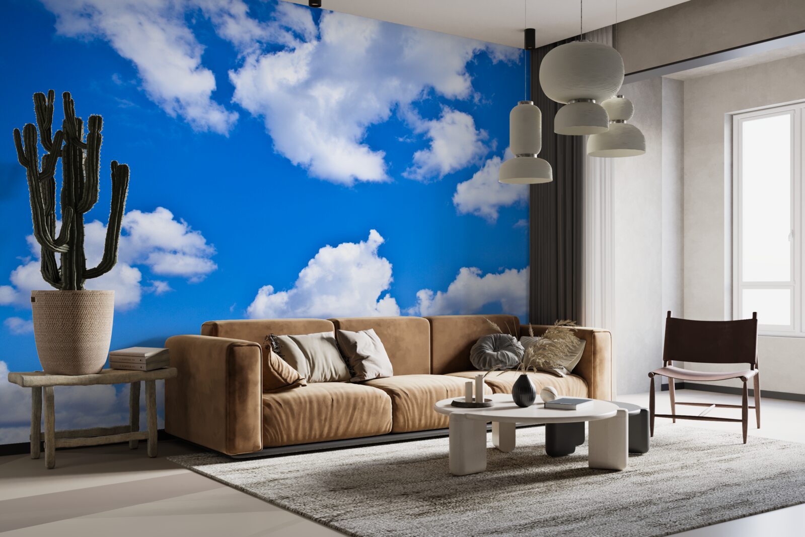 Fototapet nori plutind pe cerul albastru