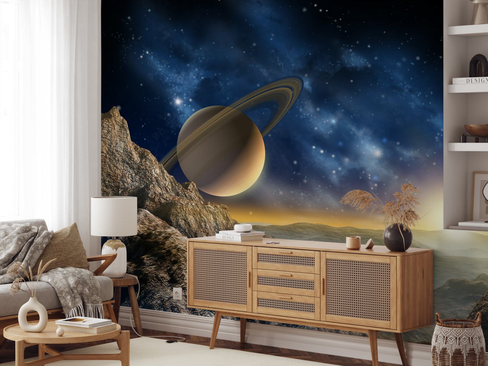 Fototapet abstract cu motiv planetar