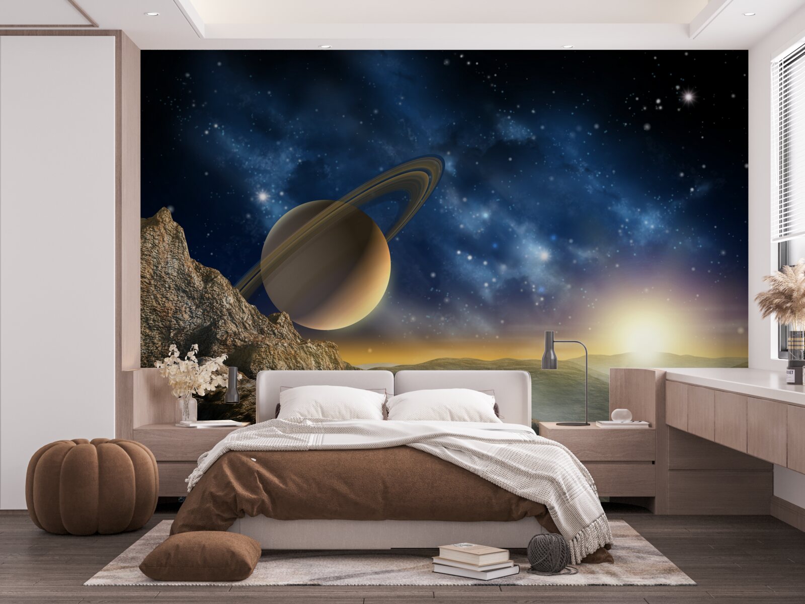 Fototapet abstract cu motiv planetar