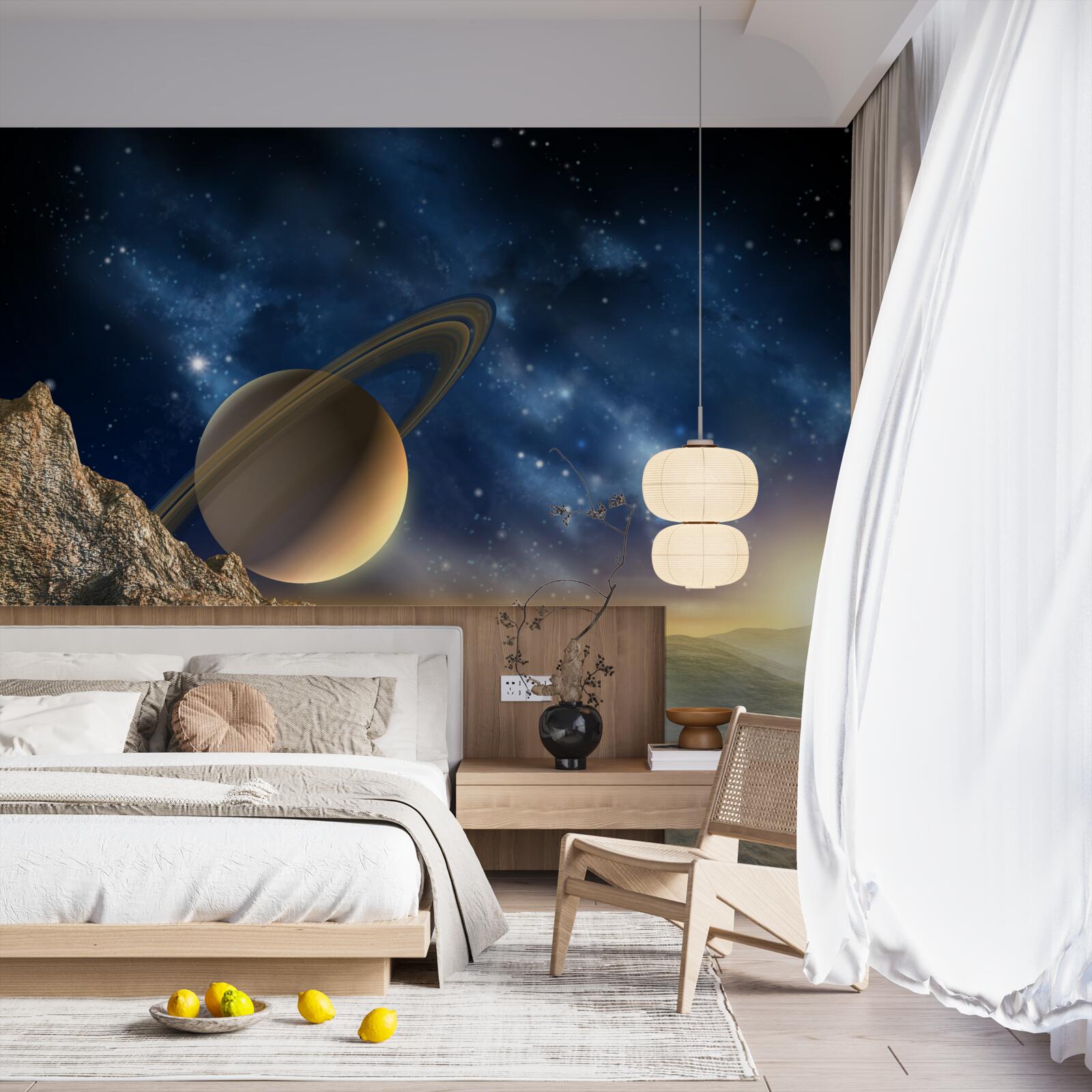 Fototapet abstract cu motiv planetar