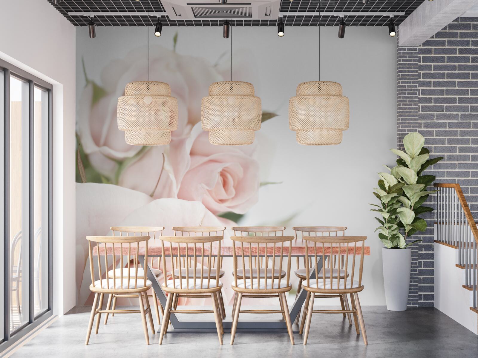 Fototapet buchet de trandafiri delicați în nuanțe deschise