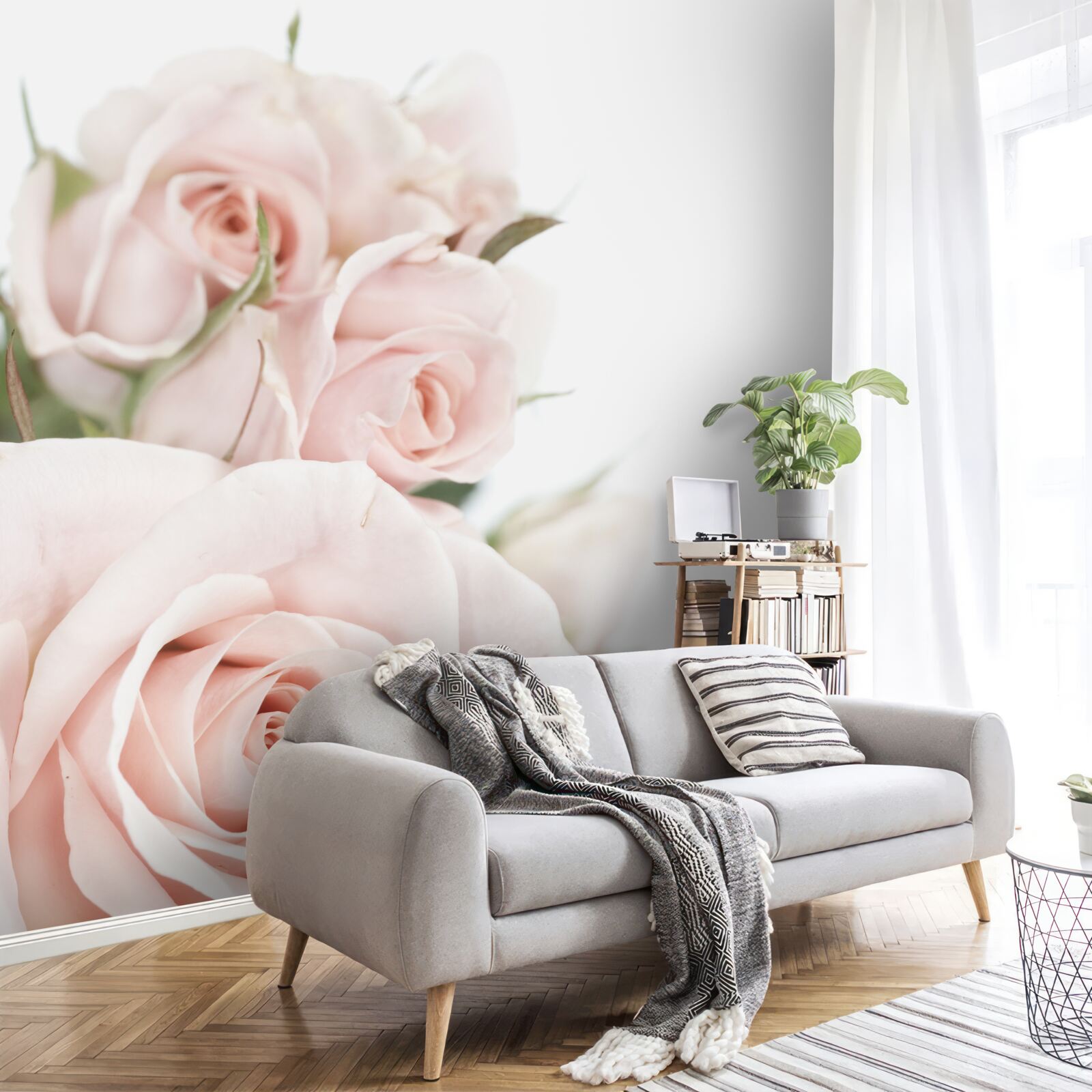 Fototapet buchet de trandafiri delicați în nuanțe deschise