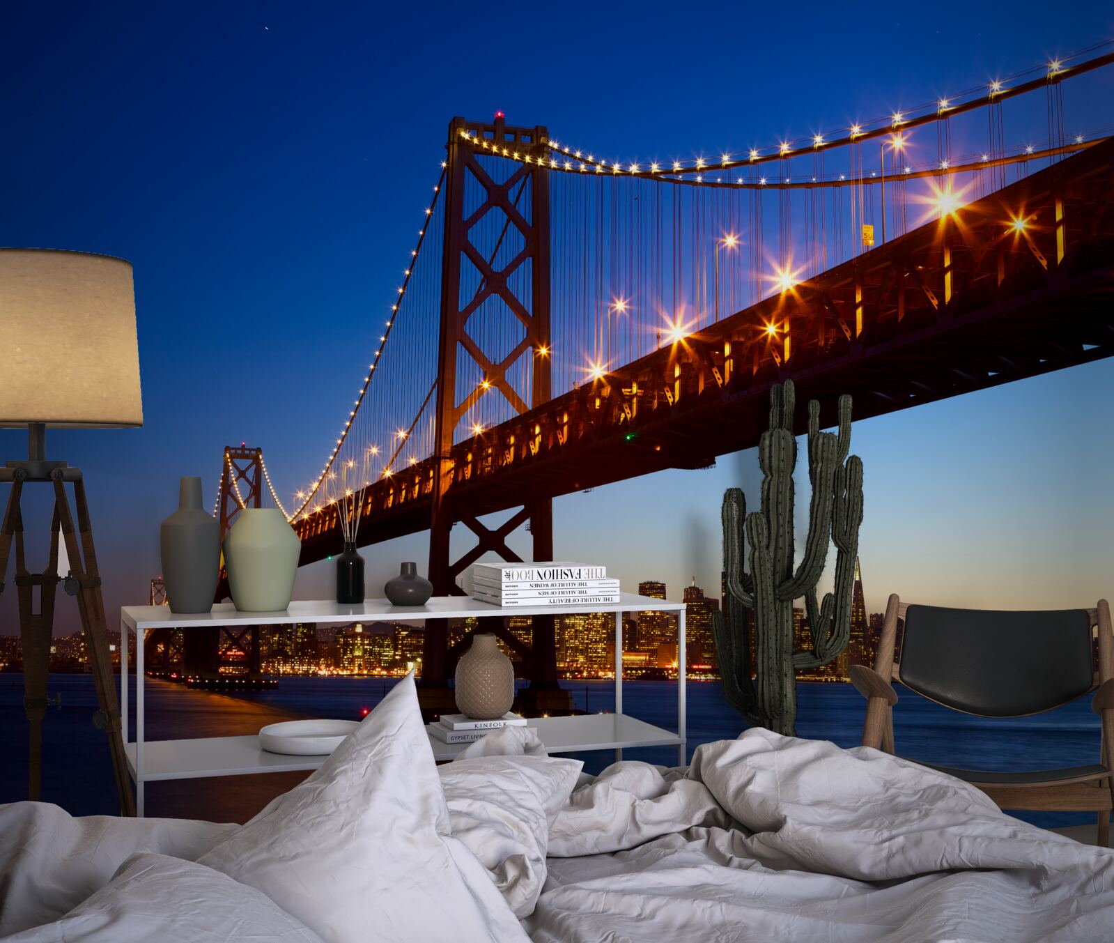 Fototapet pod luminat într-un peisaj urban