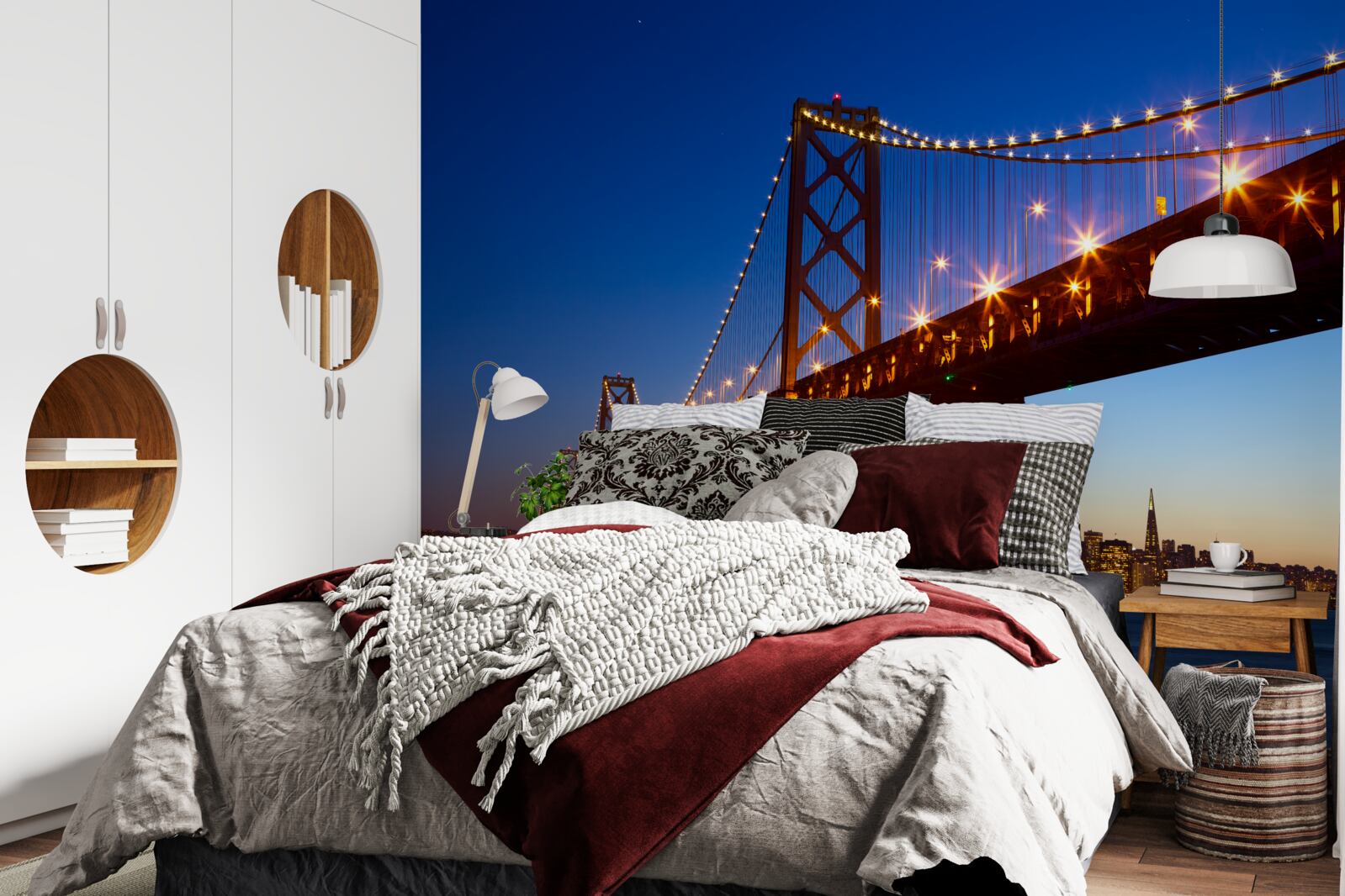 Fototapet pod luminat într-un peisaj urban