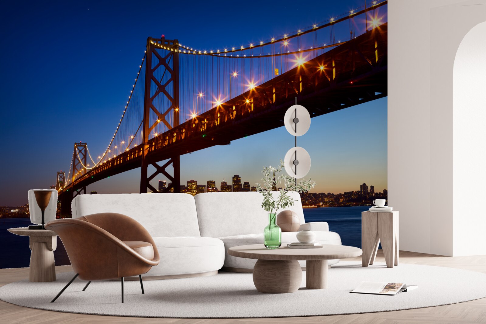 Fototapet pod luminat într-un peisaj urban