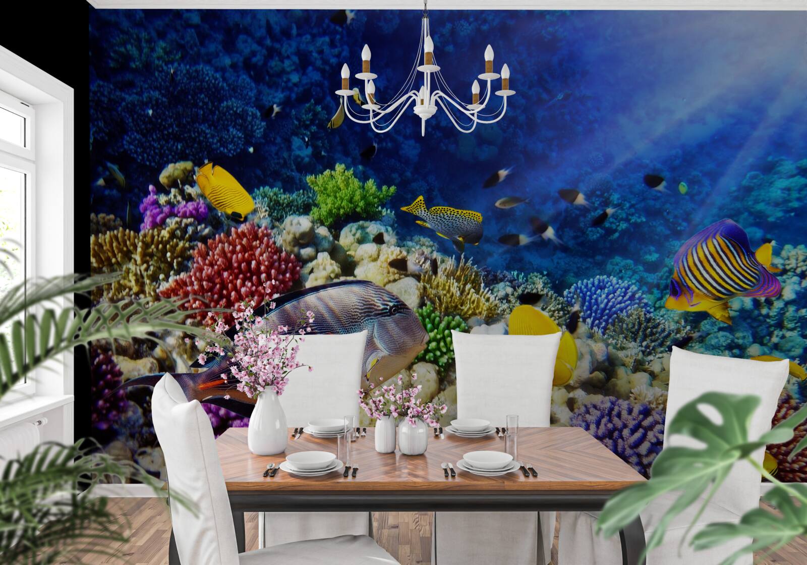 Fototapet creaturi marine sub soare