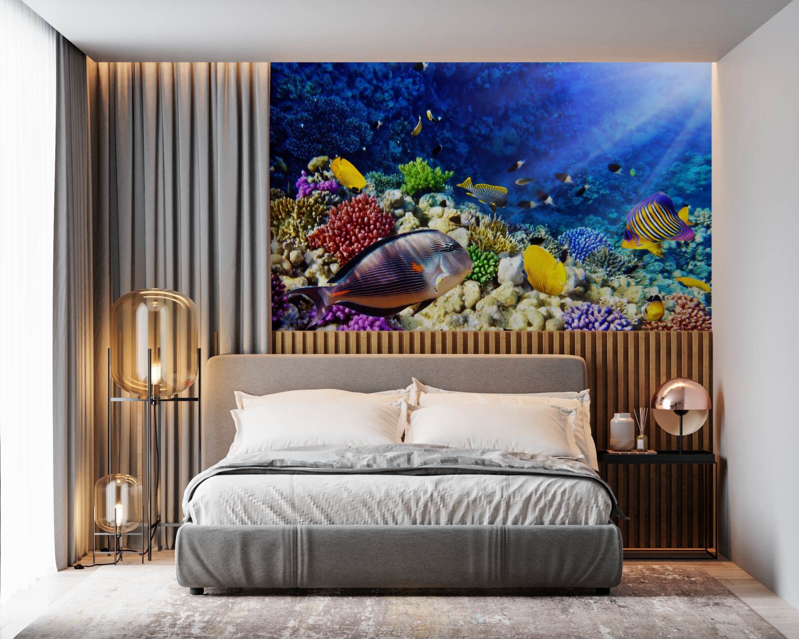 Fototapet creaturi marine sub soare