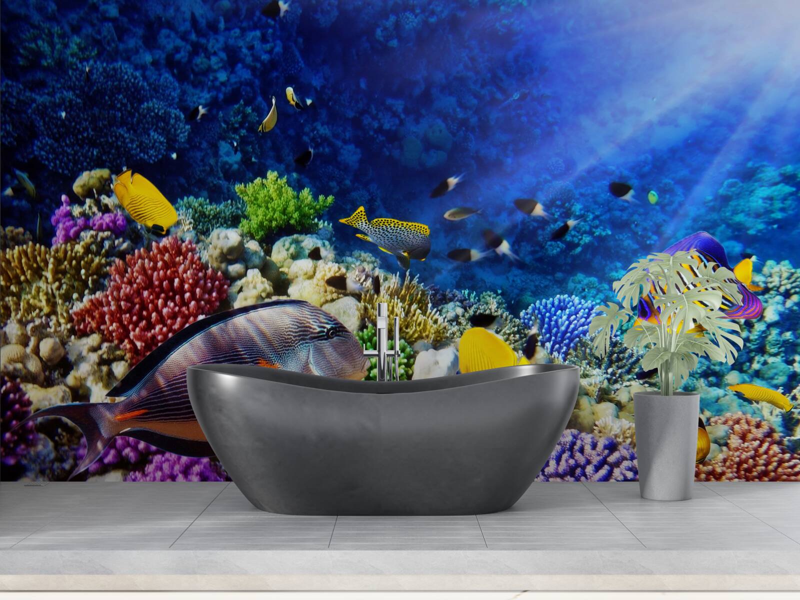 Fototapet creaturi marine sub soare