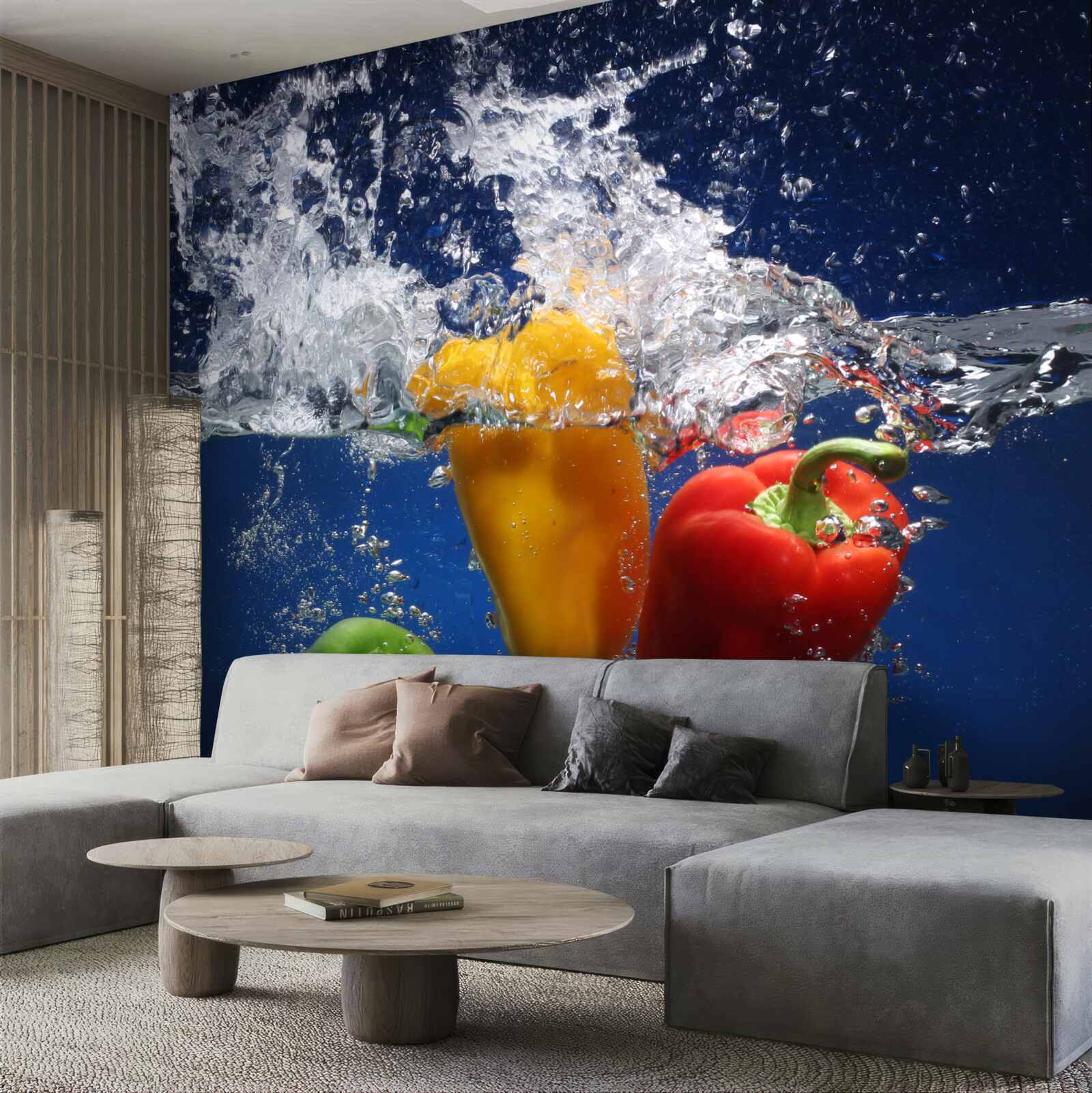 Fototapet ardei sub jet de apă