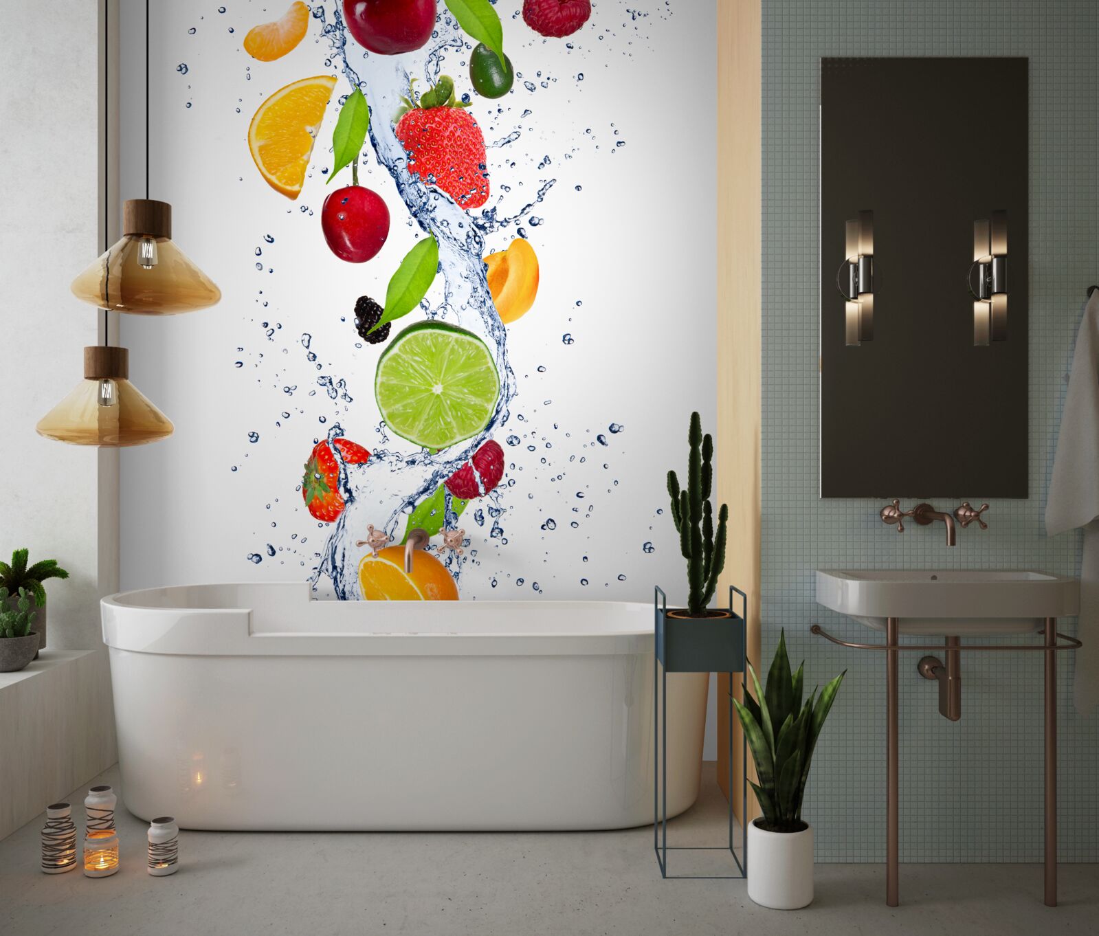 Fototapet apă și băuturi din fructe