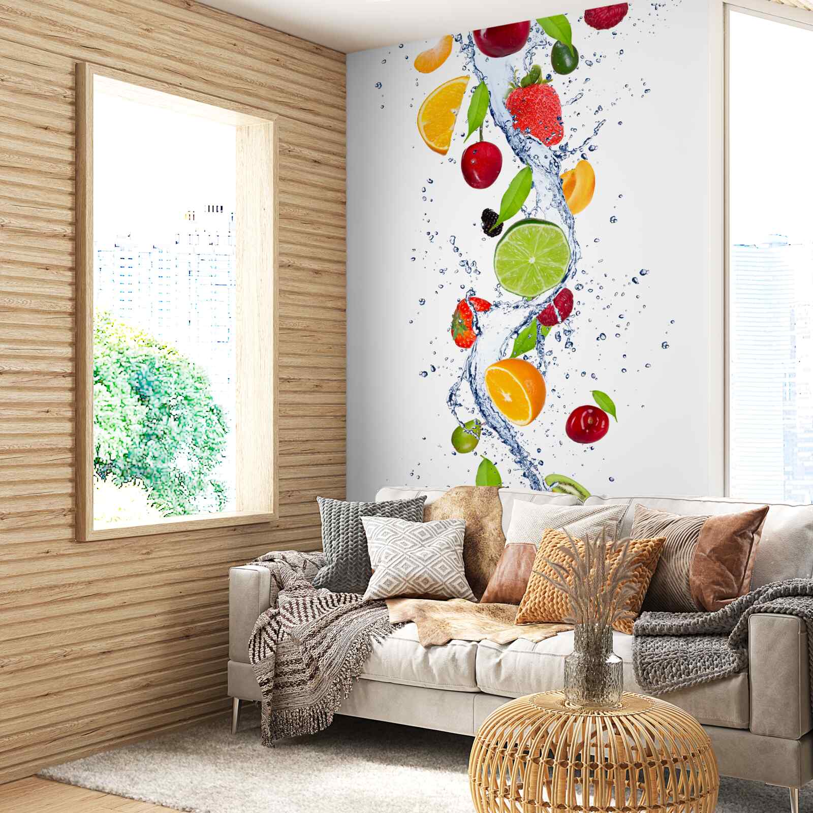 Fototapet apă și băuturi din fructe