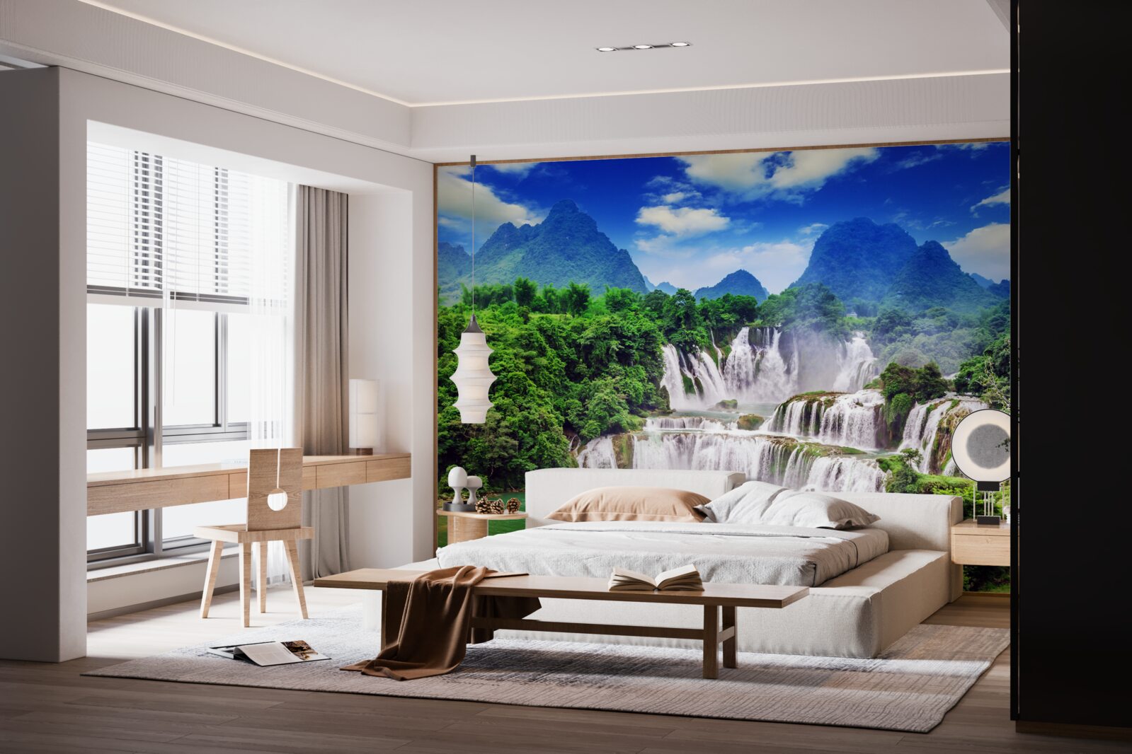 Fototapet cascadă magnifică într-o după-amiază de vară