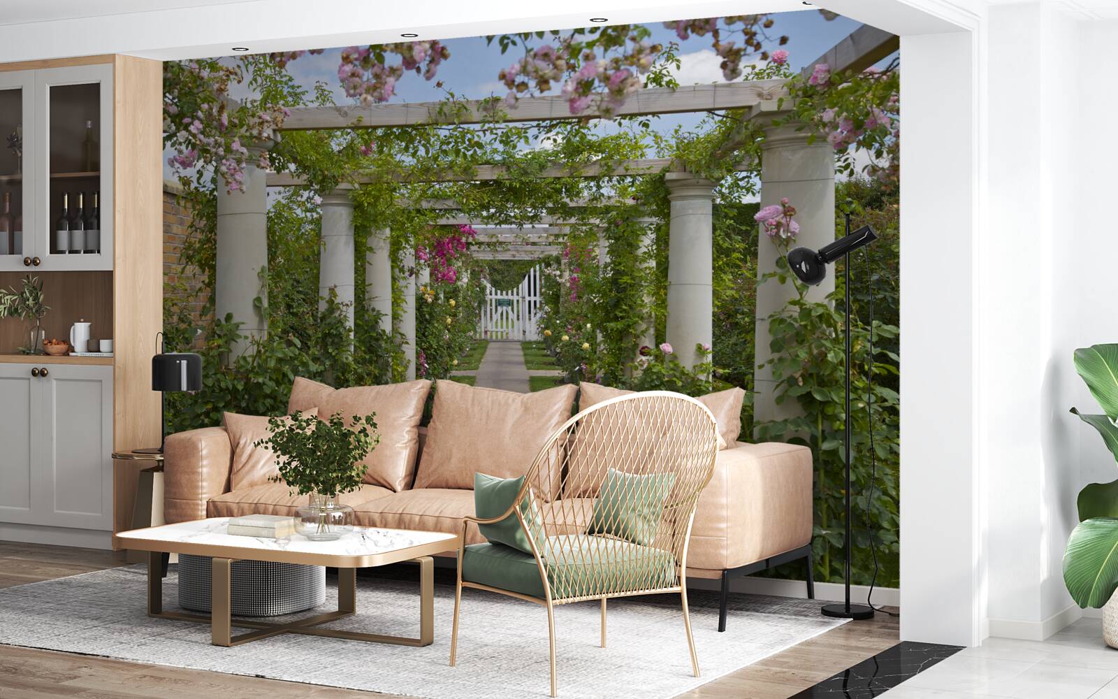 Fototapet vegetație în arcuri de piatră